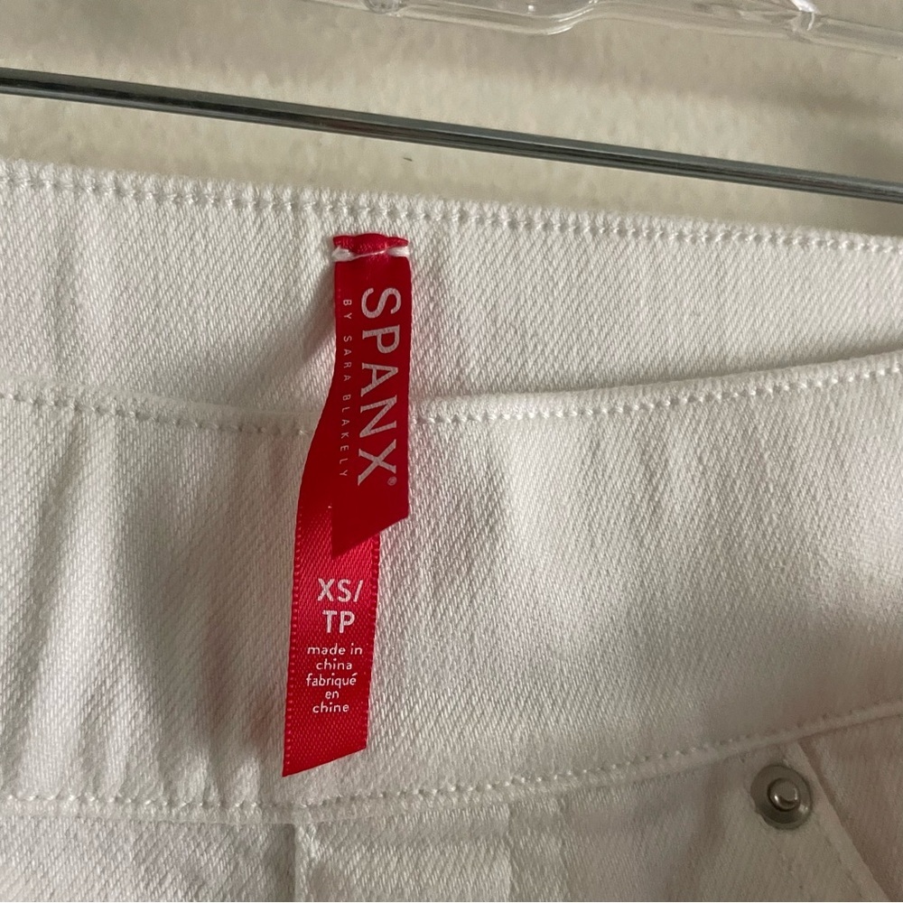 NWT Spanx distressed skinny jeans white XS - Picture 6 of 10